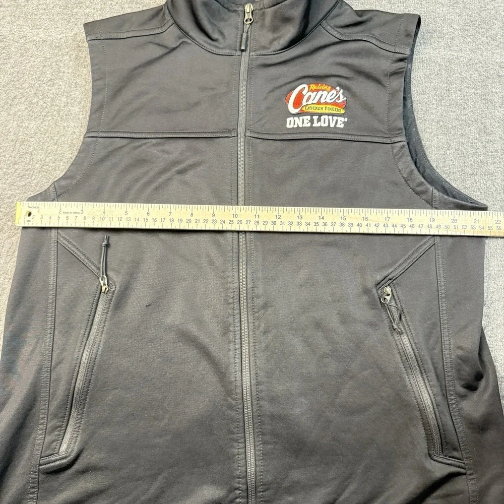 Raising Canes The North Face Vest Mens Large Black WindWall Zip Employee Uniform